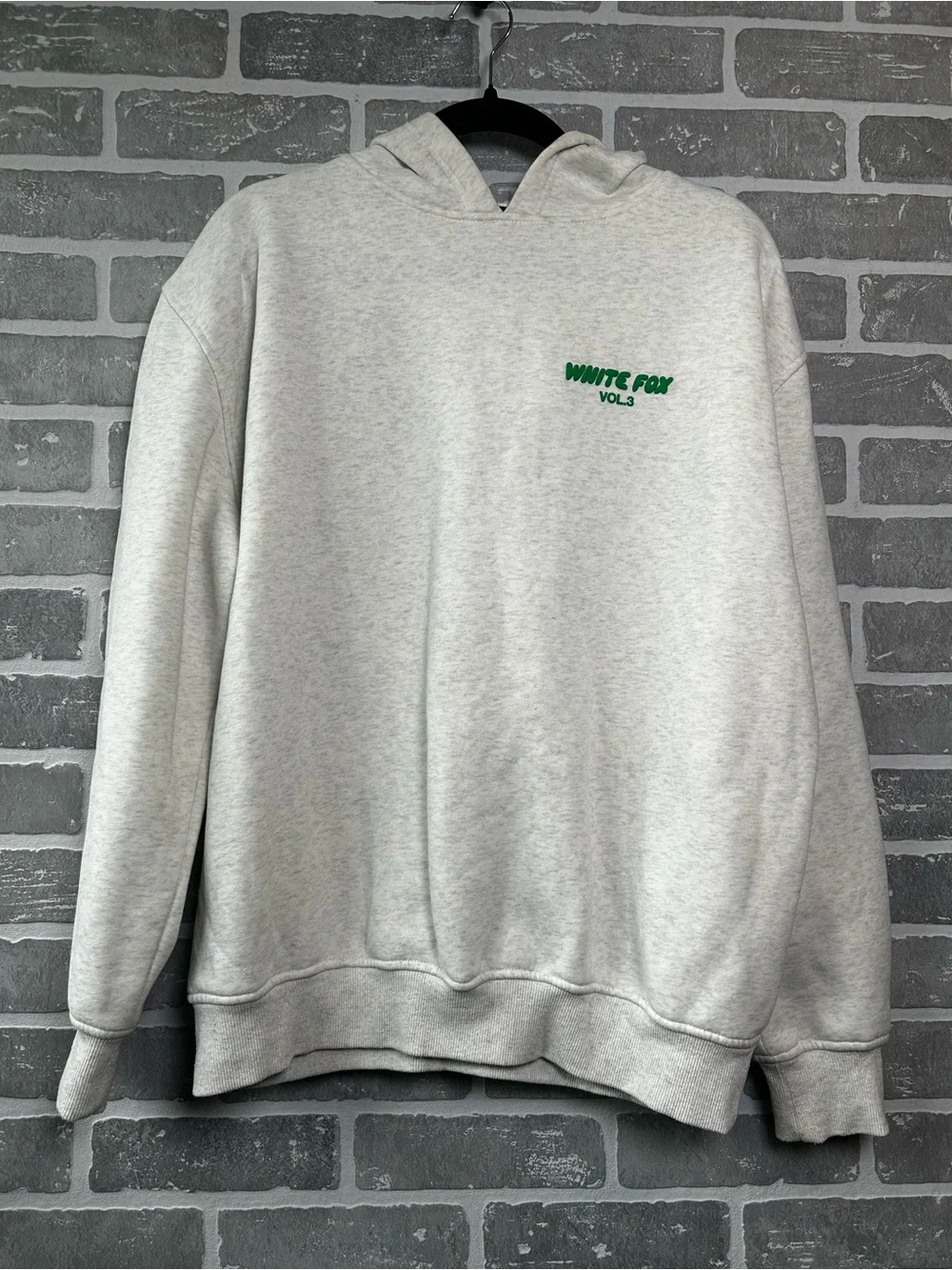 White Fox Vol. 3 Matching Hoodie & Jogger Set Light Gray Green Logo Oversized